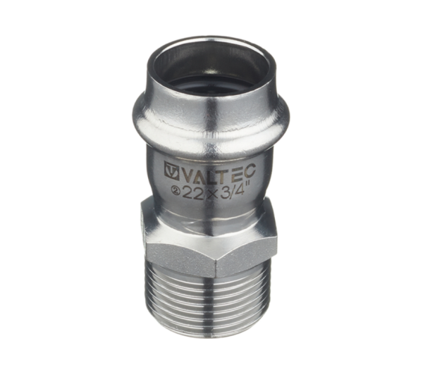 Соединитель нерж. сталь с нар.р. 22х3/4"Valtec