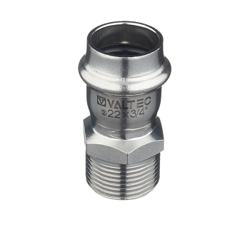 Соединитель нерж. сталь с нар.р. 22х3/4"Valtec