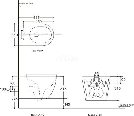 Унитаз  Aquanet Rimless (243541) Cetus 2.0 W