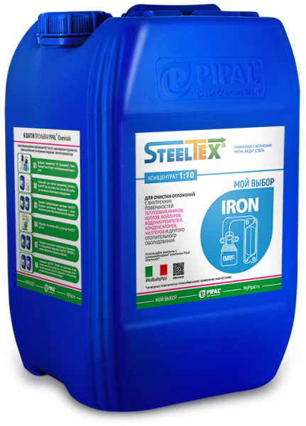 Жидкость для промывки теплообменников SteelTex   IRON 20кг
