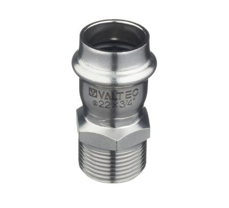 Соединитель нерж. сталь с нар.р. 22х3/4"Valtec
